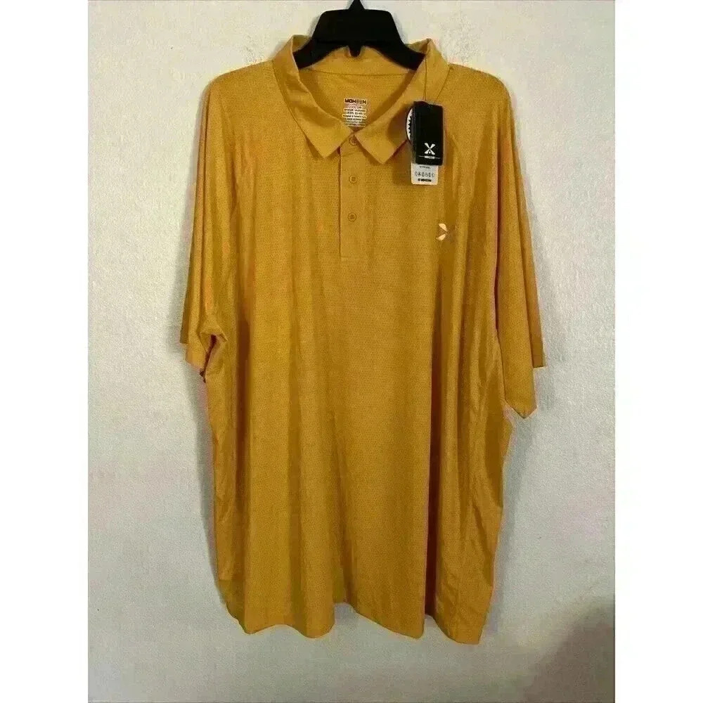 Men Moheen Yellow Golf Polo Shirt 3xl New Cool Dri Athletic